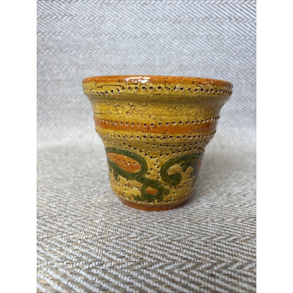 Vintage Aldo Londi Rosenthal Netter Bitossi Yellow Pottery Mid Century Italy‎